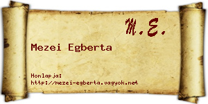 Mezei Egberta névjegykártya